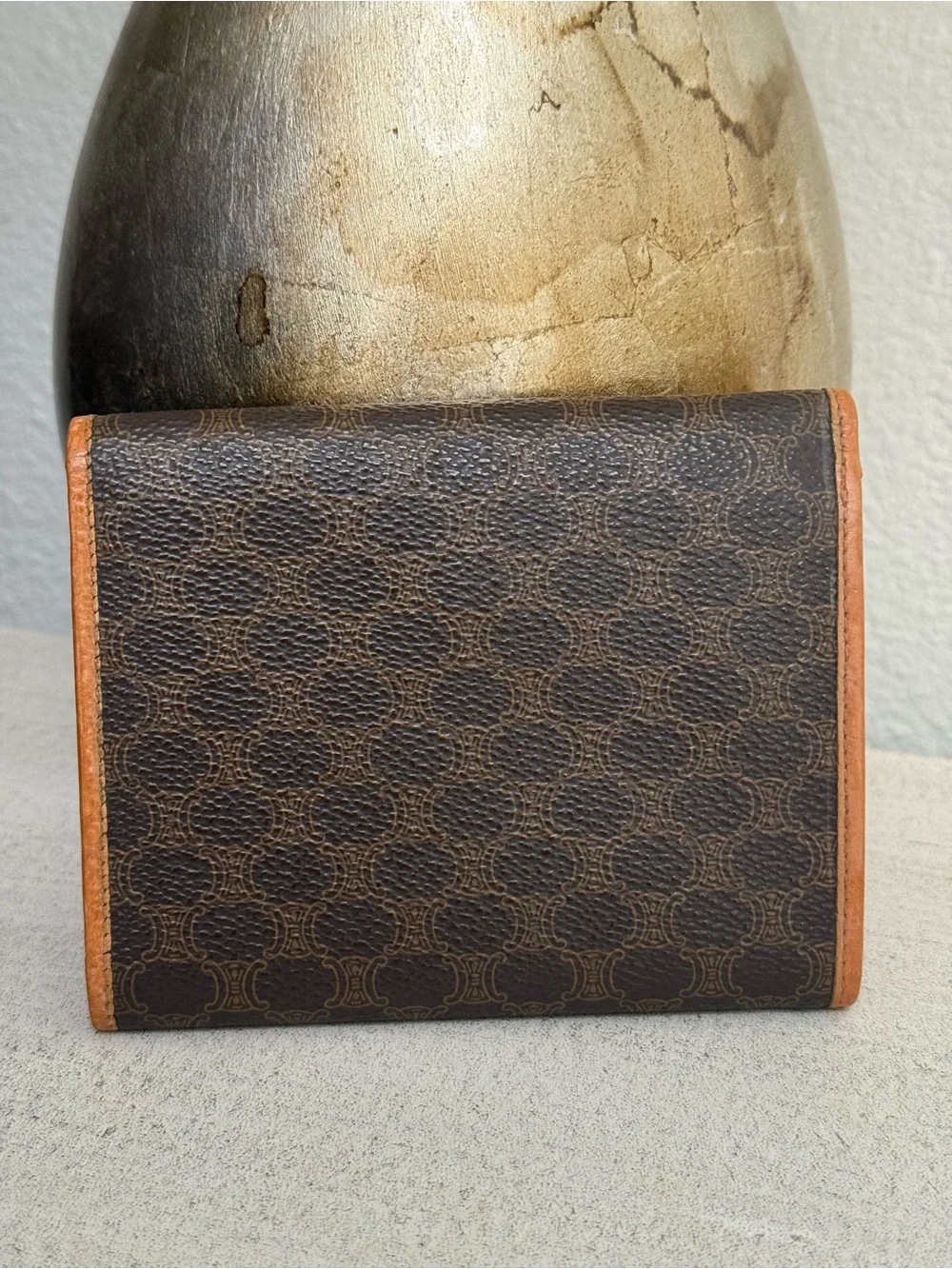CELINE Triomphe Macadam Trifold Wallet